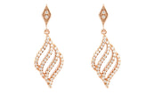 Charming Design Rose Gold Colour 925 Sterling Silver Earrings studded with CZ